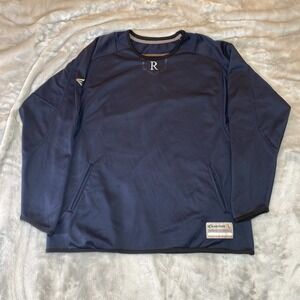 Easton Training Pullover Mens Large Navy Blue Long Sleeve Mesh Performance Top